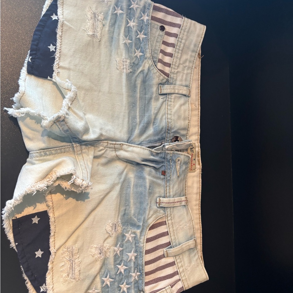YMI Light Blue Denim Shorts with Star Accents
